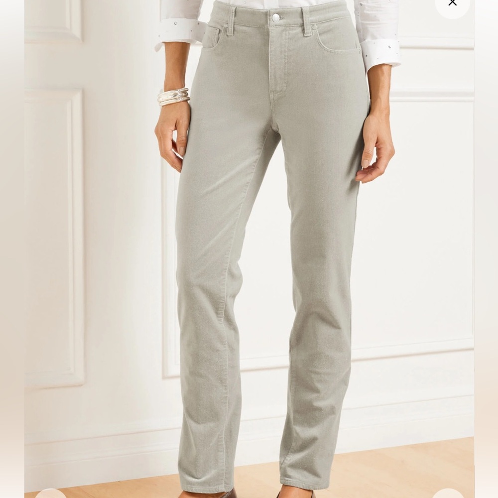 TALBOTS SPARKLE STRETCH CORDUROY STRAIGHT LEG PANTS 6P